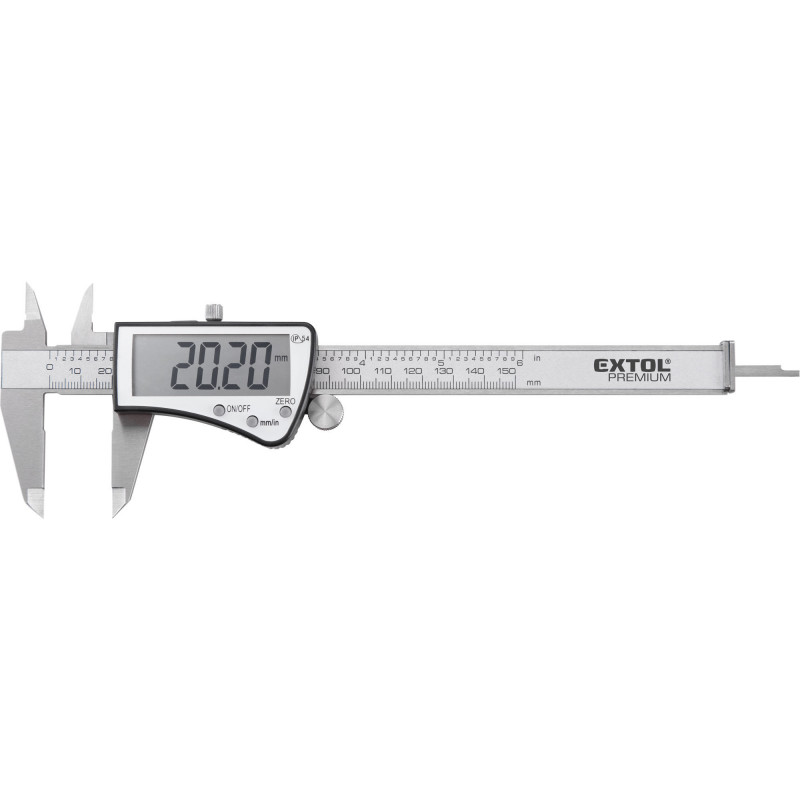 Měřidlo posuvné digitální voděodolné, 0-150mm, pouzdro, EXTOL PREMIUM 8825227