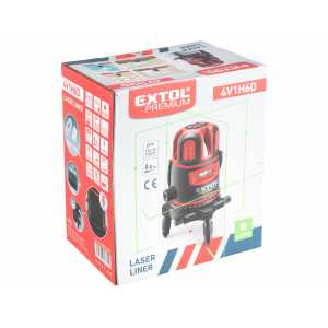 Krížový samonivelačný laser 1H-4V-6B zelený, EXTOL PREMIUM 8823312