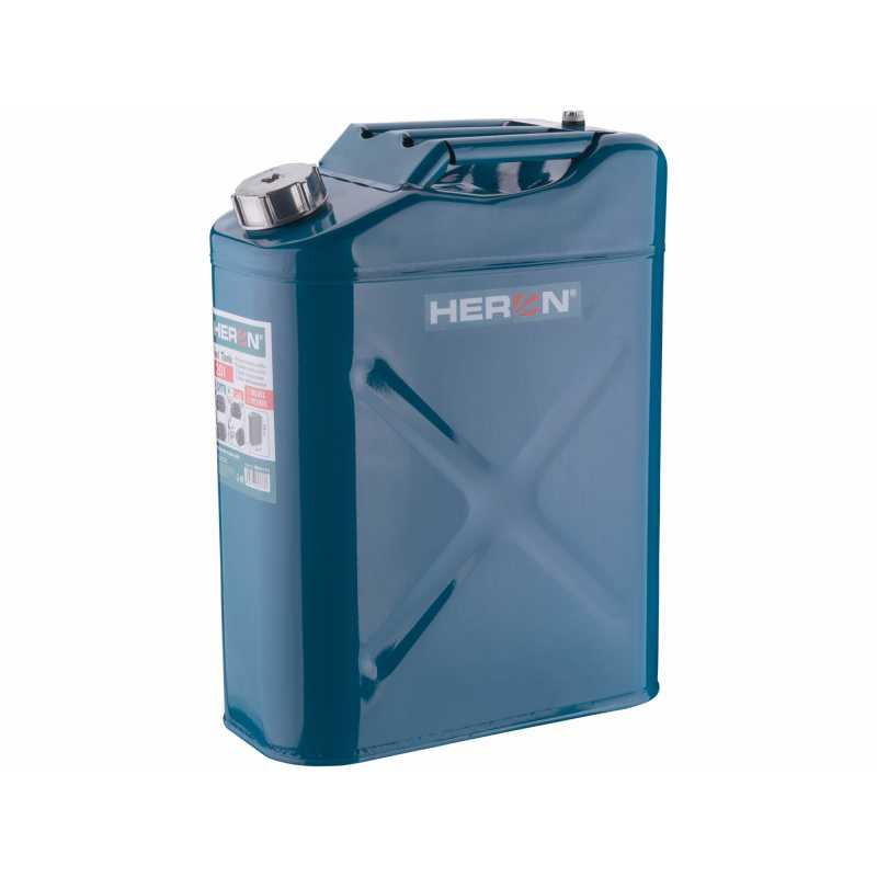 Kanystr ocelový na benzin 20l s nalévacím hrdlem, HERON 8898143