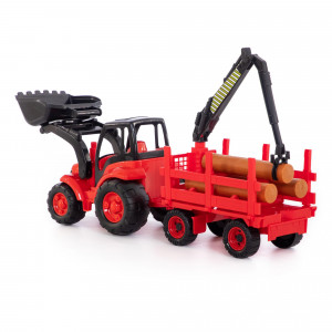 Traktor s prívesom a radlicou veľký
