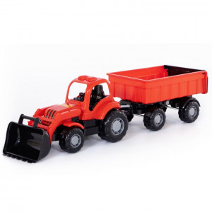 Traktor nakladač s přívěsem...
