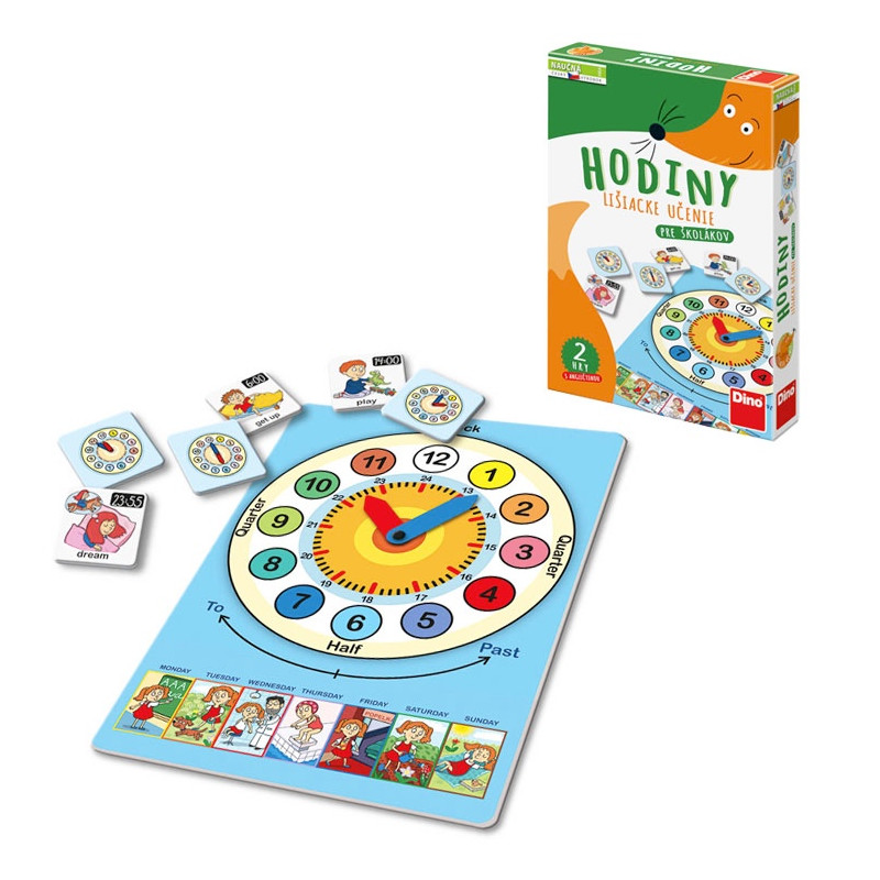 Lišiacke učenie Angličtina, náučná hra hodiny