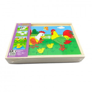 Drevené puzzle - Na dvore 4...