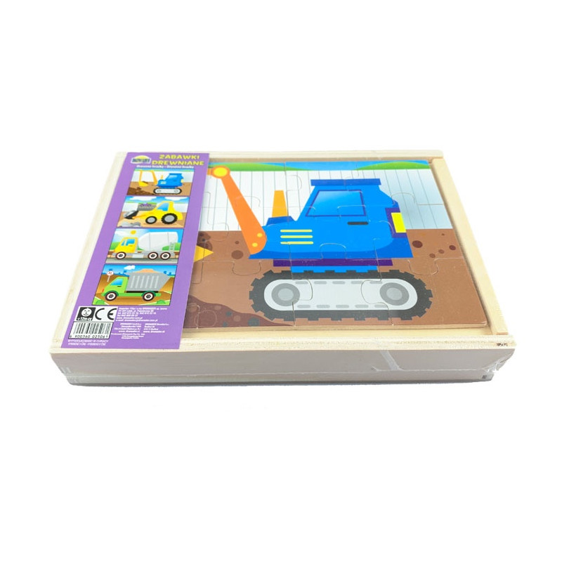 Drevené puzzle - Stavba 4 autá