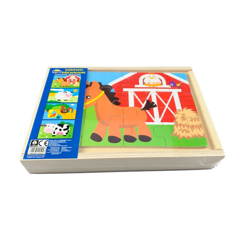 Drevené puzzle - Farma 4 zvieratá