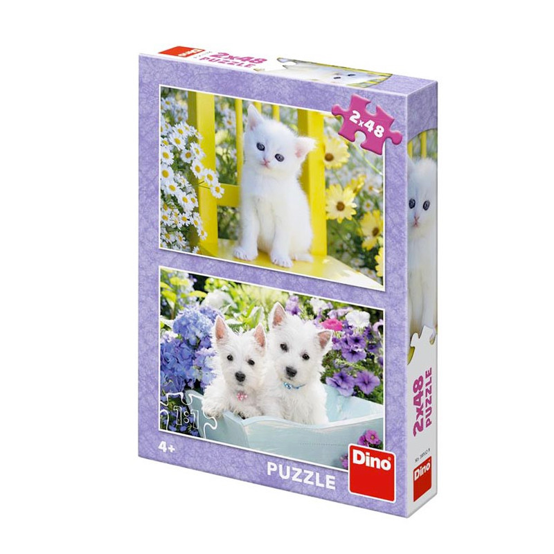 Puzzle Mačiatko a Westíci 2x48ks