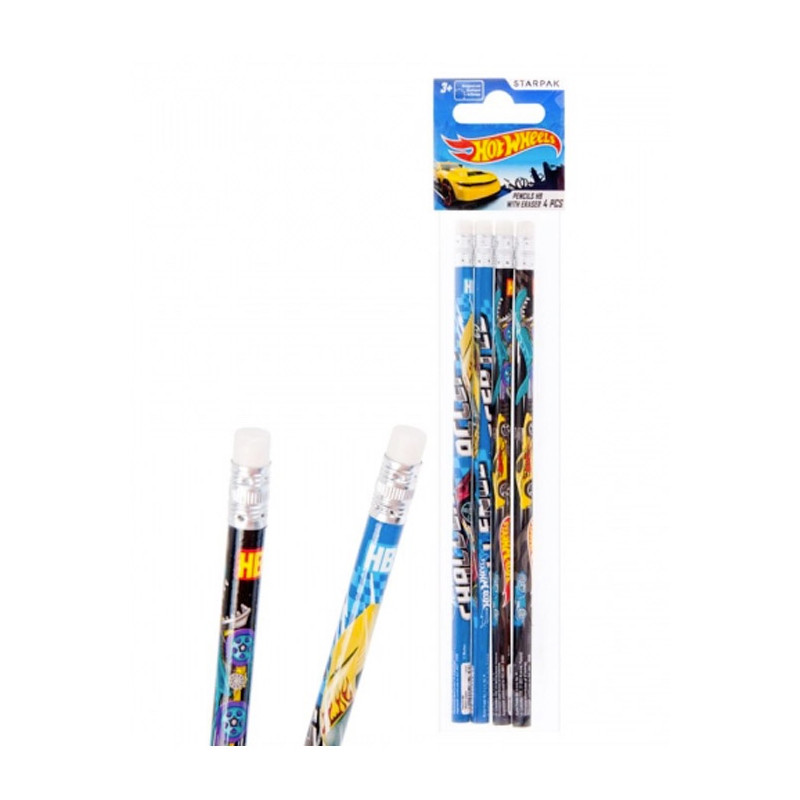 Sada ceruziek Hot Wheels 4ks