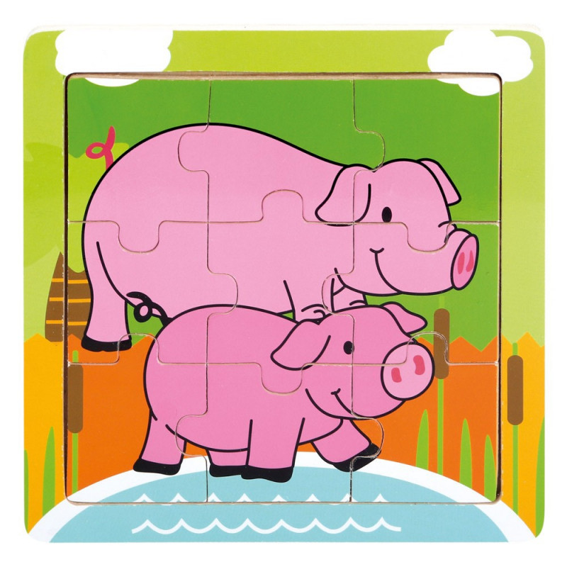 Drevené puzzle Prasiatka