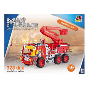 Malý mechanik - hasičský vůz s plošinou