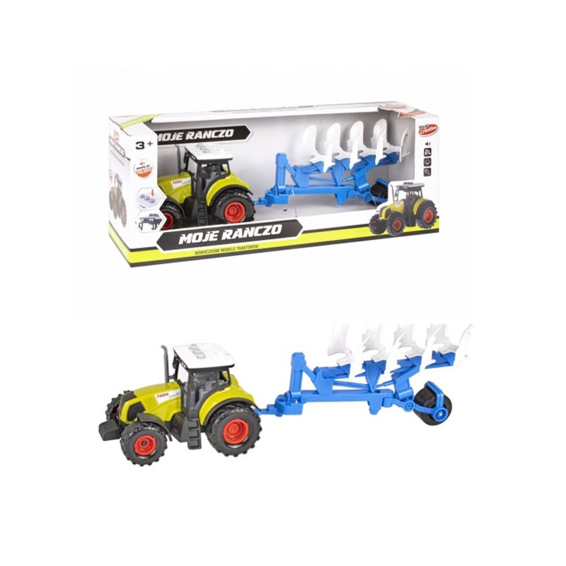 Traktor s obracačom sena svetlo, zvuk