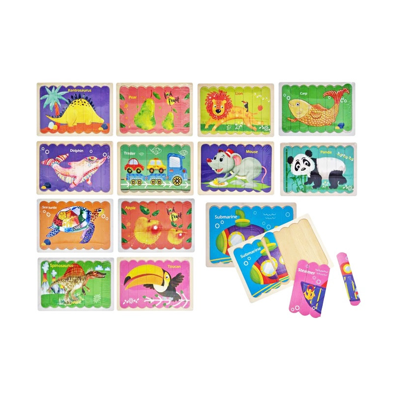 Detské puzzle podlhovasté tvary - rôzne motívy