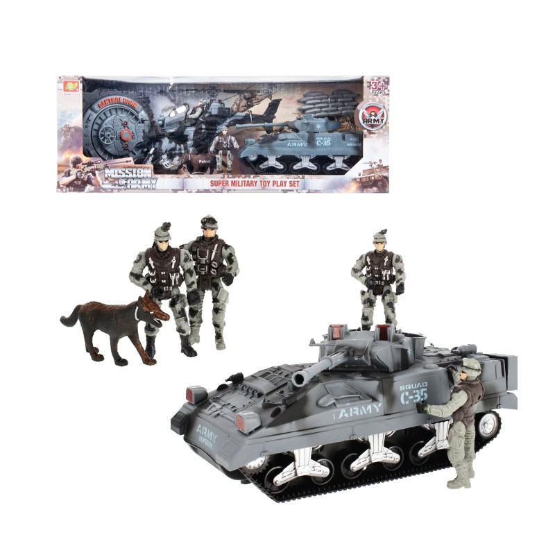 Vojenský set - tank, motorka, vrtuľník