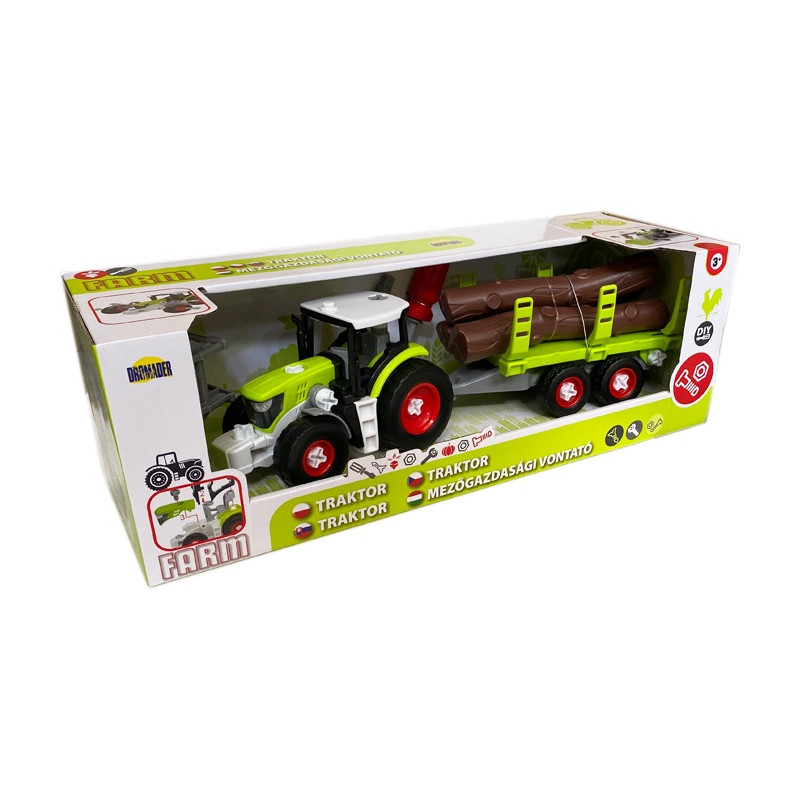 Traktor s dřevem na šroubování DIY
