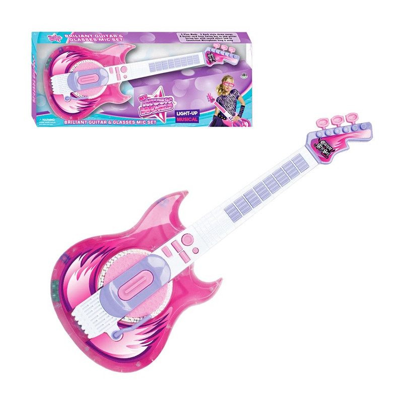 Elektrická gitara s mikrofónom - na batérie
