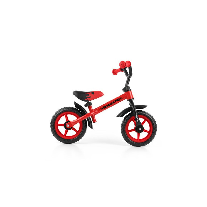 Detské odrážadlo bicykel Milly Mally Dragon s brzdou red