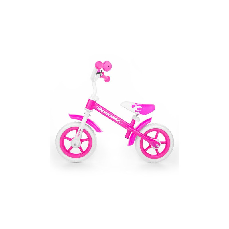 Dětské odrážedlo kolo Milly Mally Dragon s brzdou pink
