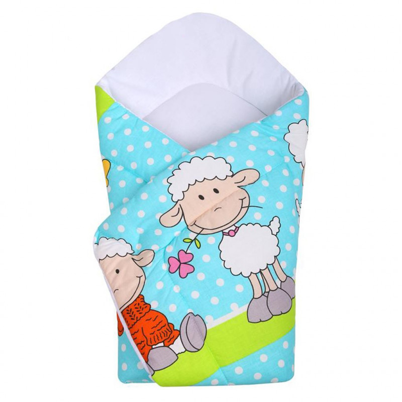 Dětská zavinovačka New Baby tyrkysová s ovečkou