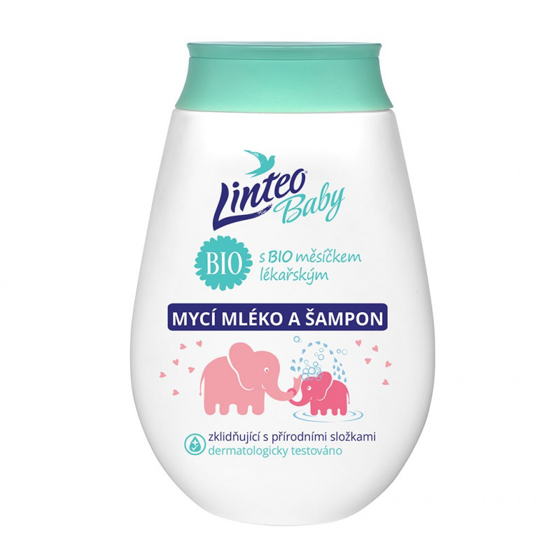 Dětské mycí mléko a šampón Linteo Baby s měsíčkem lékařským 250ml