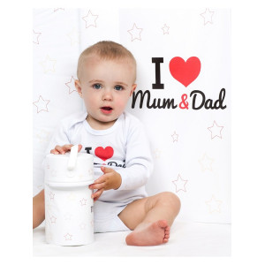 Prebaľovacia podložka New Baby I love Mum and Dad biela 70x50cm