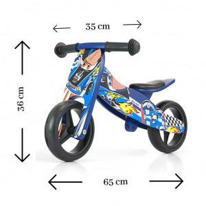 Dětské multifunkční odrážedlo kolo 2v1 Milly Mally JAKE Blue Cars