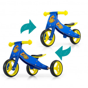Detské multifunkčné odrážadlo bicykel 2v1 Milly Mally JAKE blue Cowboy
