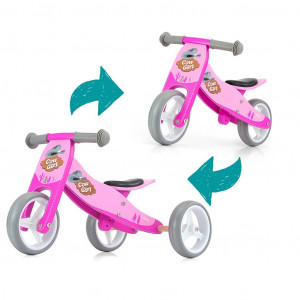 Detské multifunkčné odrážadlo bicykel 2v1 Milly Mally JAKE pink Cowgirl