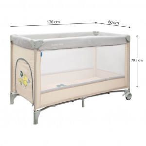 Detská cestovná postieľka Baby Mix Vrabce béžová