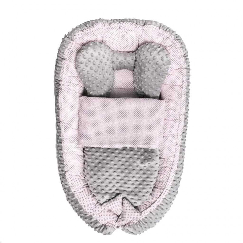 Hnízdečko s peřinkou pro miminko Minky Sweet Baby Belisima růžové