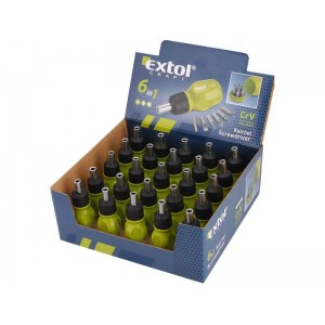 Skrutkovač račňový krátky 6v1, Extol Craft 5225
