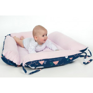 Multifunkční hnízdečko s polštářkem a peřinkou New Baby labutě světle modré