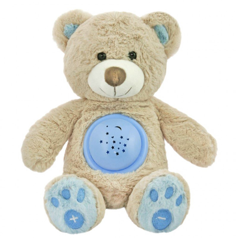 Plyšový zaspávačik medvedík s projektorom Baby Mix modrý