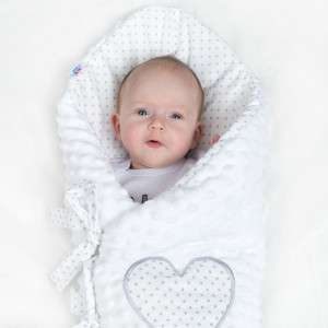 Luxusná šnurovacia Zavinovačka z Minky New Baby biela 75x75 cm