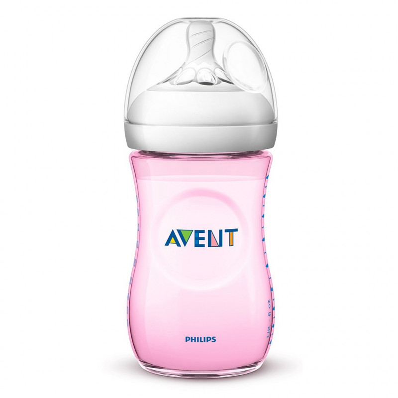 Dojčenská fľaša Avent Natural 260 ml ružová