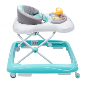 Dětské chodítko Baby Mix s volantem a silikonovými kolečky mátový