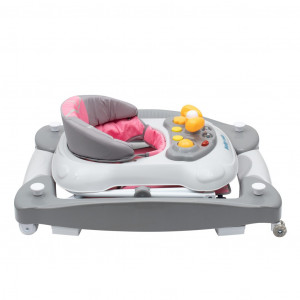 Dětské chodítko s houpačkou a silikonovými kolečky Baby Mix růžové