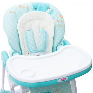 Jedálenská stolička NEW BABY Minty Fox - ekokoža a vložka pre bábätká