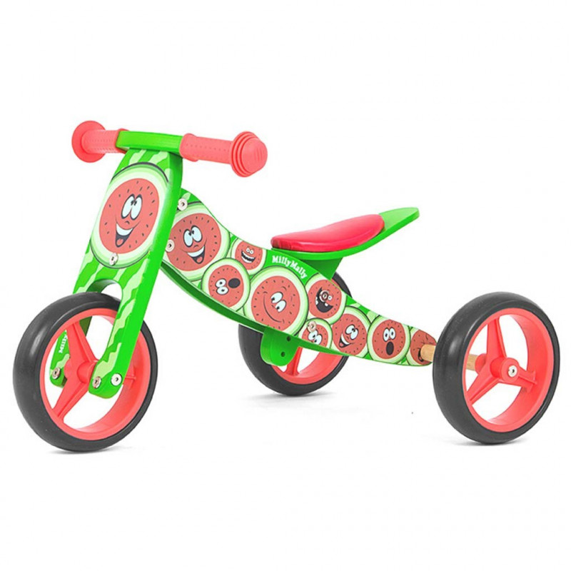 Detské multifunkčné odrážadlo bicykel 2v1 Milly Mally JAKE watermelon