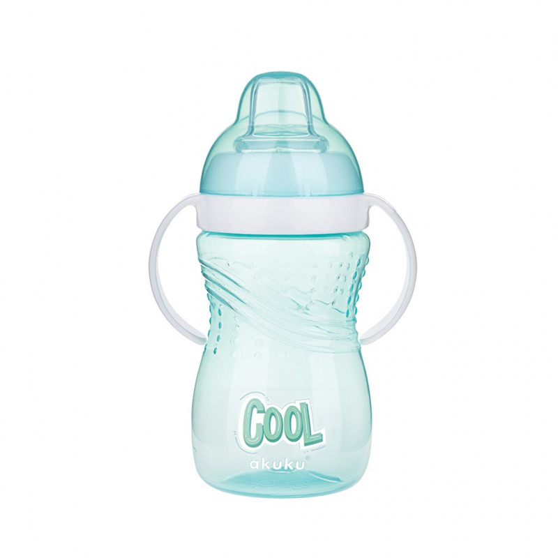 Hrnček so silikónovým náustkom Akuku 280ml zelený
