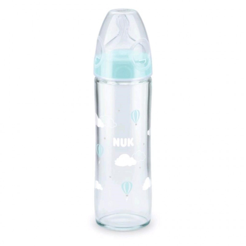 Sklenená dojčenská fľaša NUK New Classic 240 ml modrá