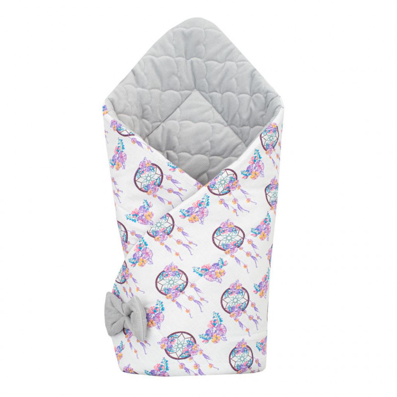 Obojstranná zavinovačka z Velvet New Baby 75x75 cm lapač snov sivá