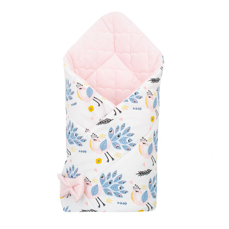 Oboustranná zavinovačka z Velvet New Baby 75x75 cm pávi růžová