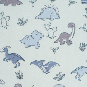 Oboustranný Set z Velvet do kočárku New Baby dinosauři šedý