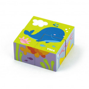 Drevené puzzle kocky pre...