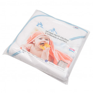 Dětská froté osuška s výšivkou a kapucí New Baby 80x80 bílá žirafka