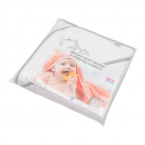 Dětská froté osuška s výšivkou a kapucí New Baby 80x80 bílá medvěd
