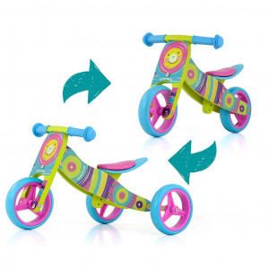Detské multifunkčné odrážadlo bicykel 2v1 Milly Mally JAKE Rainbow