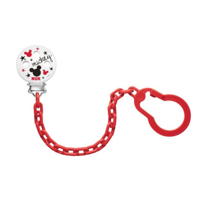 Retiazka na cumlík NUK Disney Mickey červená