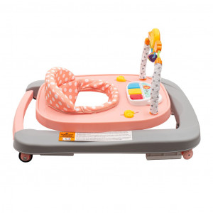 Detské chodítko so silikónovými kolieskami New Baby Forest Kingdom Pink