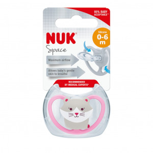 Dudlík Space NUK 0-6m kočička BOX