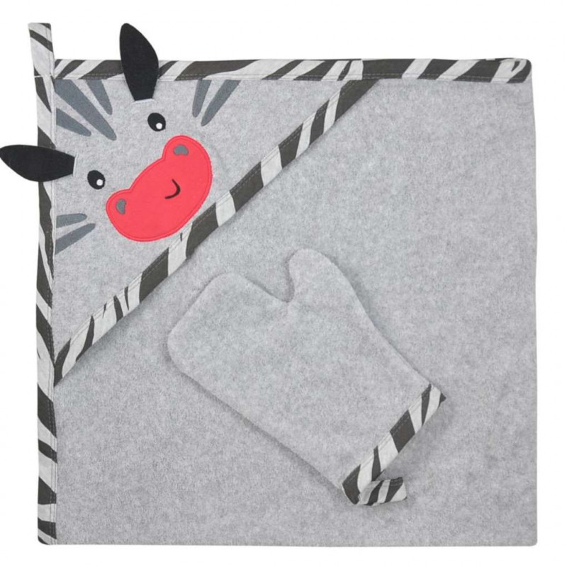 Detská osuška s žinkou Koala Happy Zebra grey